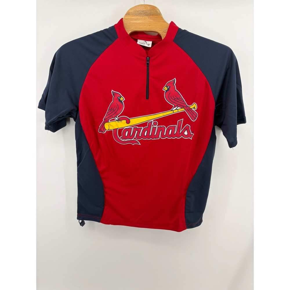 Match Up St. Louis Cardinals Shirt Mens XL Red Excellent MLB Quarter Zip Top